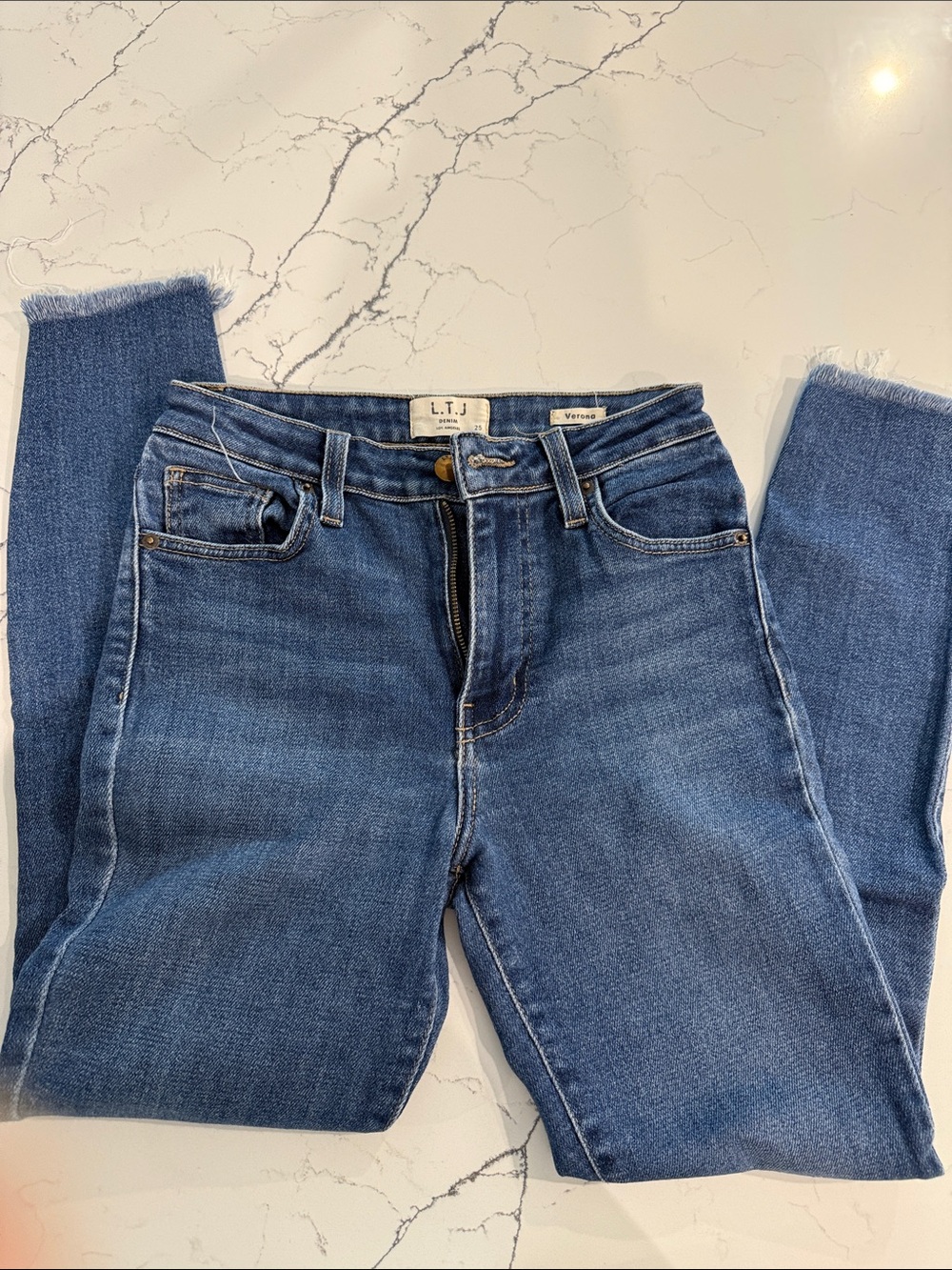 LTJ High-Rise Skinny Jeans in Mid Blue